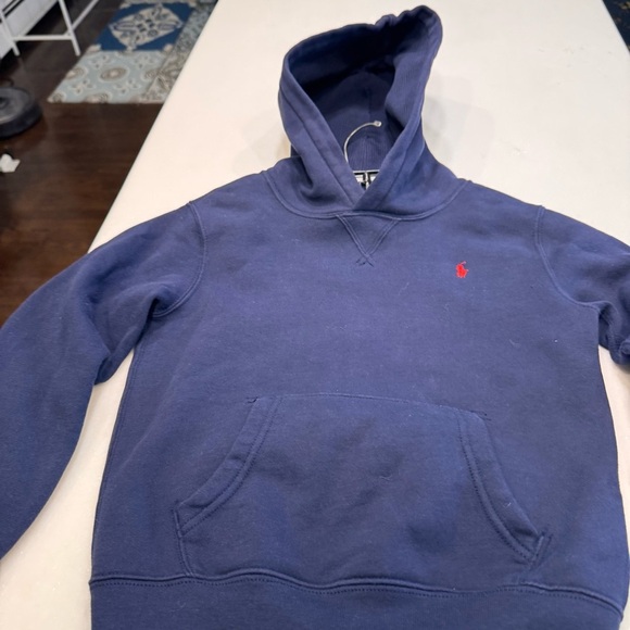 Ralph Lauren Polo Boys Navy Blue Hoodie Pullover Size 7 Red Pony Logo - Picture 9 of 10